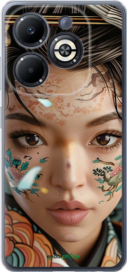 Силиконовый чехол Взгляд души самурая для Infinix Smart 8 Plus - 6076u-3677 изображение 