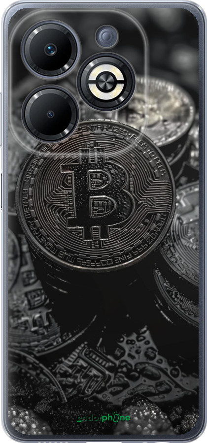 Силіконовий чехол Black Bitcoin для Infinix Smart 8 Plus - 6090u-3677 изображение 