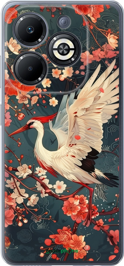 Силіконовий чехол Сакура та лелека для Infinix Smart 8 Plus - 6108u-3677 изображение 