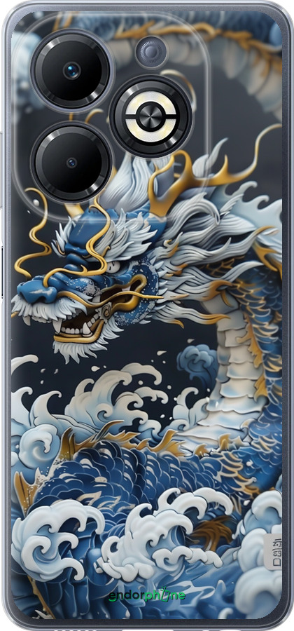 Силиконовый чехол Водяной дракон для Infinix Smart 8 Plus - 6113u-3677 изображение 