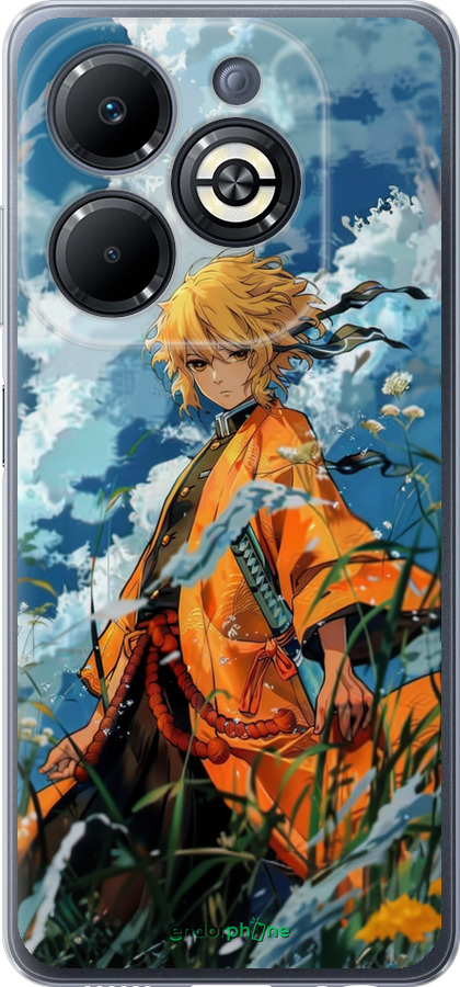 Силиконовый чехол Zenitsu Agatsuma для Infinix Smart 8 Plus - 6117u-3677 изображение 