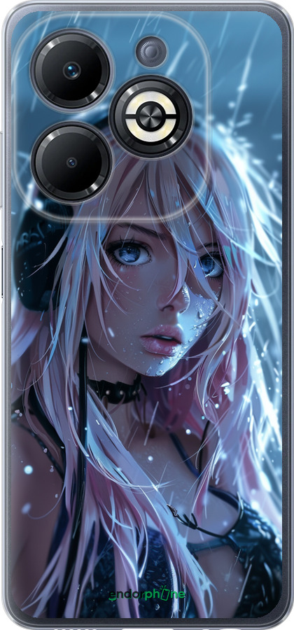 Силиконовый чехол Неоновый дождь для Infinix Smart 8 Plus - 6119u-3677 изображение 