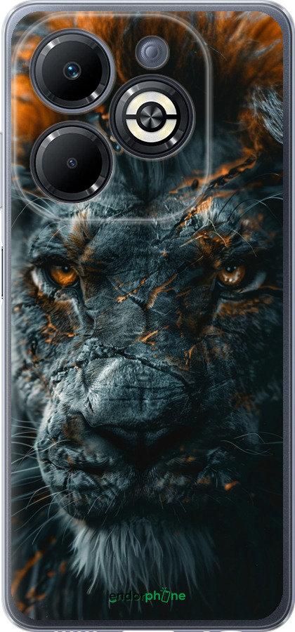 Силіконовий чехол Полум'яний лев для Infinix Smart 8 Plus - 6153u-3677 изображение 