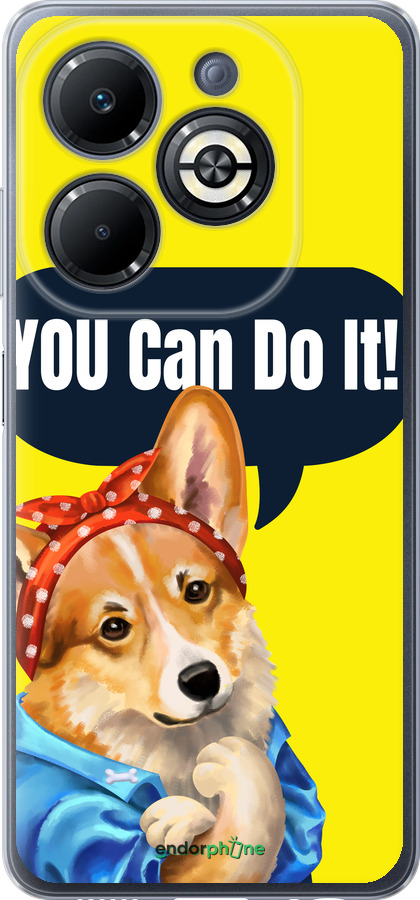 Силіконовий чехол чехол с корги You Can Do It для Infinix Smart 8 Plus - 6184u-3677 изображение 