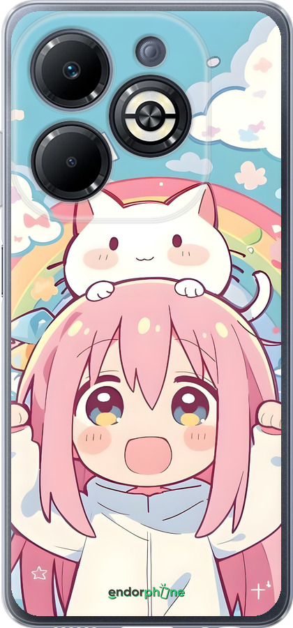 Силиконовый чехол Девочка аниме радуга для Infinix Smart 8 Plus - 6304u-3677 изображение 