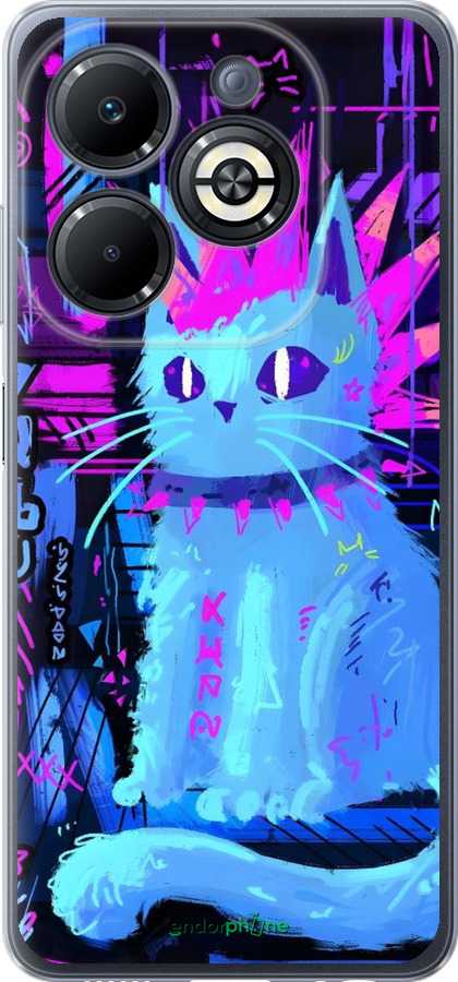 Силиконовый чехол Кот панк для Infinix Smart 8 Plus - 6311u-3677 изображение 