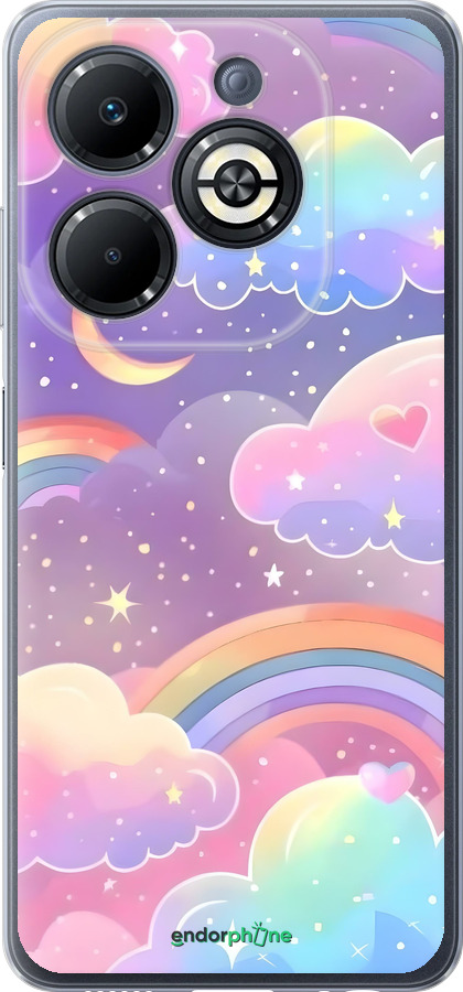 Силиконовый чехол Облака и радуга для Infinix Smart 8 Plus - 6312u-3677 изображение 