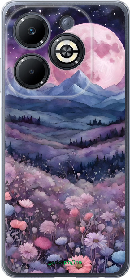 Силиконовый чехол Ночь луна арт для Infinix Smart 8 Plus - 6319u-3677 изображение 