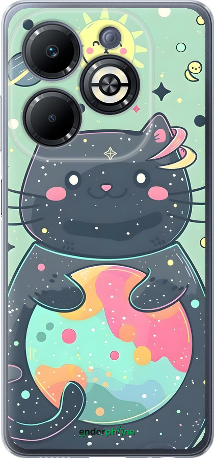 Силиконовый чехол Милый котик для Infinix Smart 8 Plus - 6364u-3677 изображение 