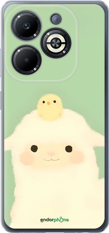 Силиконовый чехол Барашек и ципленок для Infinix Smart 8 Plus - 6369u-3677 изображение 