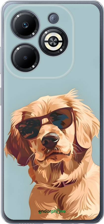 Силиконовый чехол Пес в очках для Infinix Smart 8 Plus - 6381u-3677 изображение 