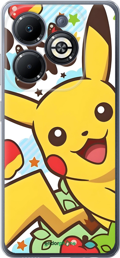 Силиконовый чехол Пикачу 2 для Infinix Smart 8 Plus - 6391u-3677 изображение 