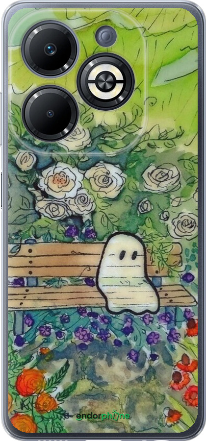 Силиконовый чехол Грустное привидение для Infinix Smart 8 Plus - 6403u-3677 изображение 