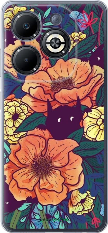 Силиконовый чехол С изображением полевых цветов для Infinix Smart 8 Plus - 6419u-3677 изображение 