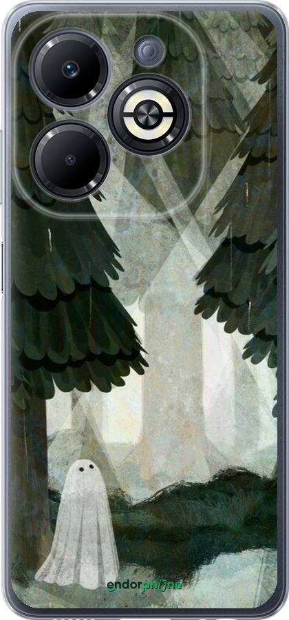 Силіконовий чехол Із зображенням соснового лісу та привида для Infinix Smart 8 Plus - 6420u-3677 изображение 