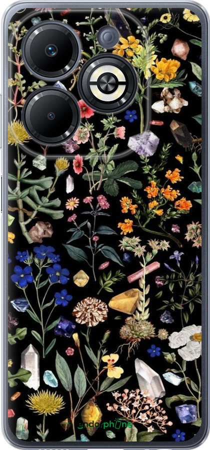 Силиконовый чехол С цветами для Infinix Smart 8 Plus - 6422u-3677 изображение 