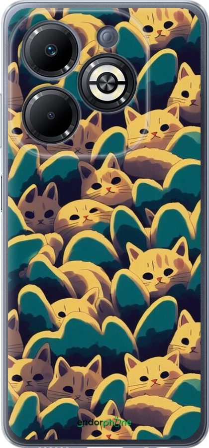 Силиконовый чехол С изображением кошек для Infinix Smart 8 Plus - 6429u-3677 изображение 
