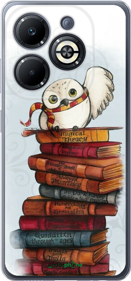 Силиконовый чехол Сова и книги для Infinix Smart 8 Plus - 6436u-3677 изображение 