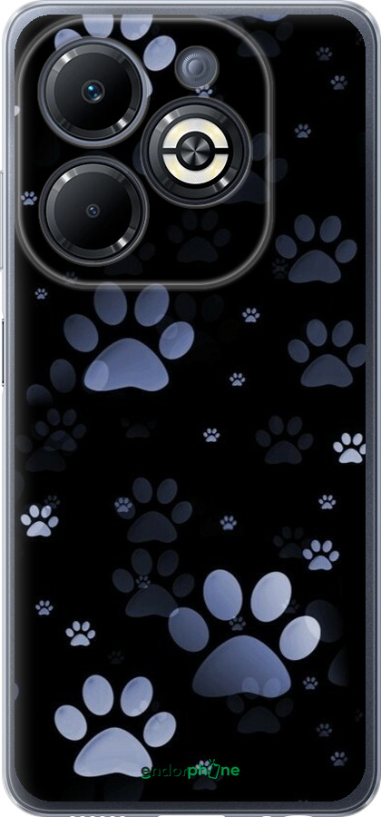 Силіконовий чехол З синіми відбитками лап для Infinix Smart 8 Plus - 6441u-3677 изображение 
