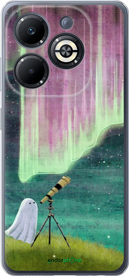 Силиконовый чехол Привидение и звезды для Infinix Smart 8 Plus - 6443u-3677 изображение 