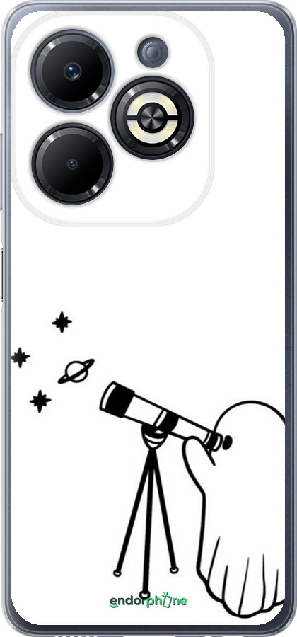 Силиконовый чехол Привидение астроном для Infinix Smart 8 Plus - 6444u-3677 изображение 