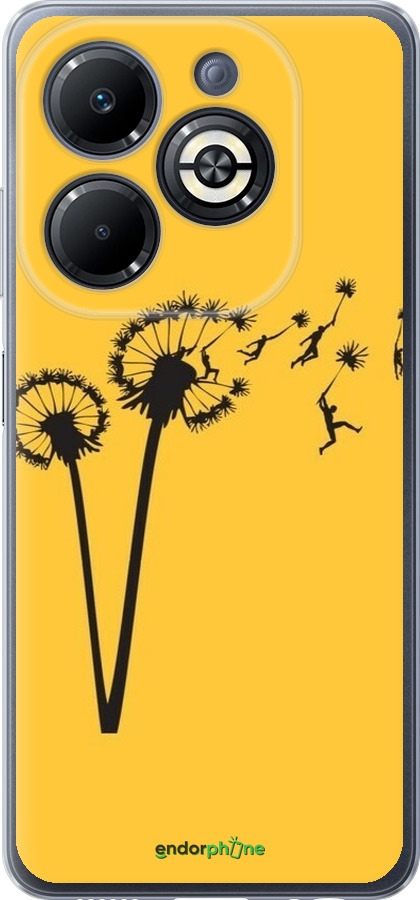 Силиконовый чехол Минимализм одуванчики для Infinix Smart 8 Plus - 6449u-3677 изображение 