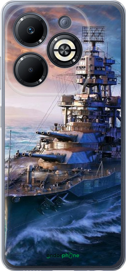 Силиконовый чехол Военный корабль, world of tanks, wargaming для Infinix Smart 8 Plus - 6461u-3677 изображение 