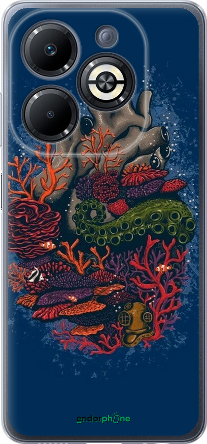 Силиконовый чехол Сердце моря для Infinix Smart 8 Plus - 6506u-3677 изображение 