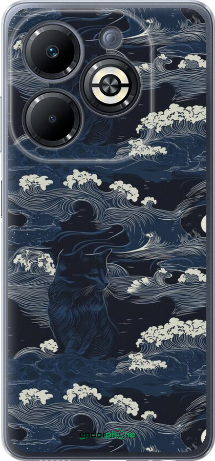 Силиконовый чехол Морская тематика в стиле арт-деко для Infinix Smart 8 Plus - 6520u-3677 изображение 