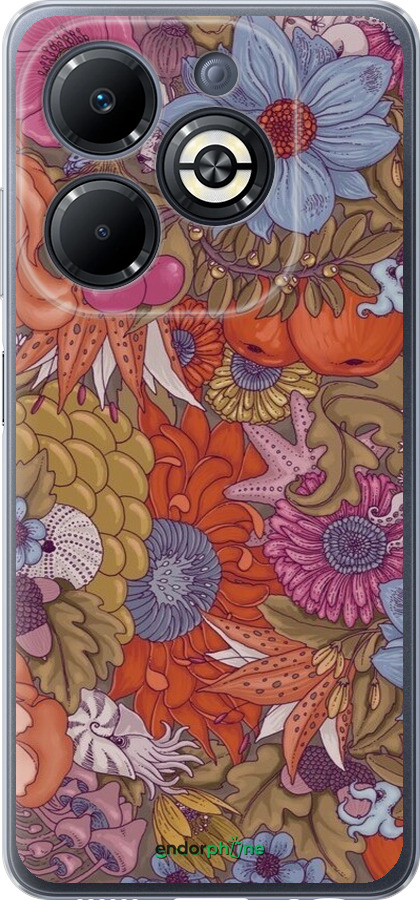 Силиконовый чехол Абстрактные цветы для Infinix Smart 8 Plus - 6526u-3677 изображение 