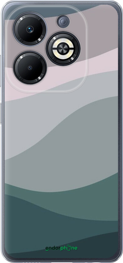 Силиконовый чехол С фиолетовым и бирюзовым ретро-стилем и волнами для Infinix Smart 8 Plus - 6533u-3677 изображение 