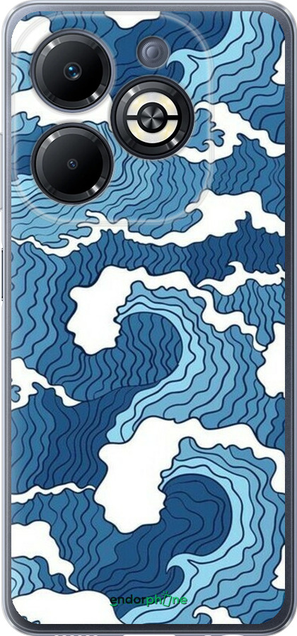 Силиконовый чехол Абстрактный рисунок морских волн для Infinix Smart 8 Plus - 6538u-3677 изображение 