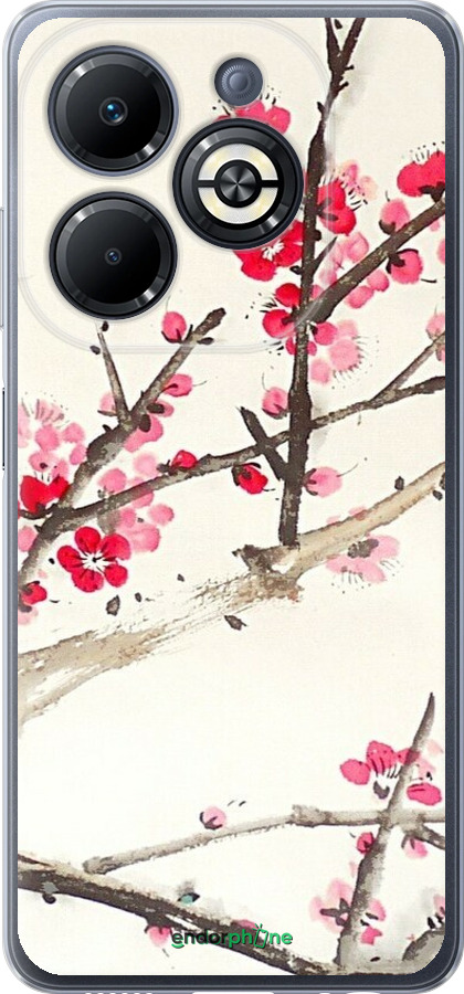 Силиконовый чехол Принт с изображением цветения сакуры для Infinix Smart 8 Plus - 6545u-3677 изображение 