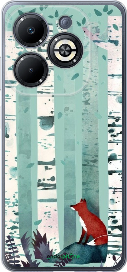 Силіконовий чехол Лис у зеленому лісі для Infinix Smart 8 Plus - 6547u-3677 изображение 