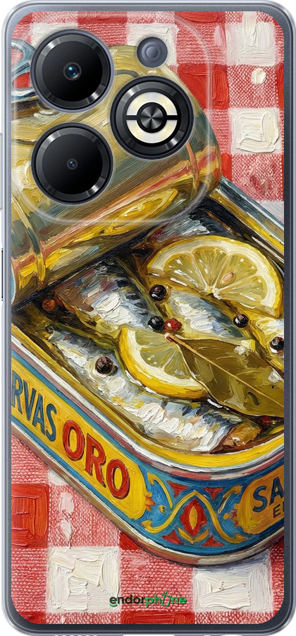 Силиконовый чехол Vintage Sardine Tin Phone для Infinix Smart 8 Plus - 6772u-3677 изображение 