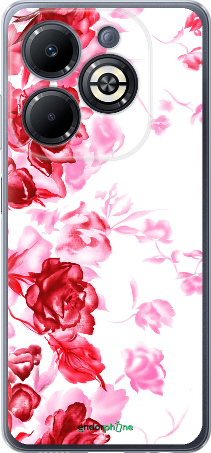 Силиконовый чехол Нарисованные розы для Infinix Smart 8 Plus - 724u-3677 изображение 