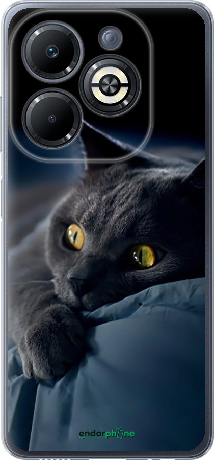 Силиконовый чехол Дымчатый кот для Infinix Smart 8 Plus - 825u-3677 изображение 