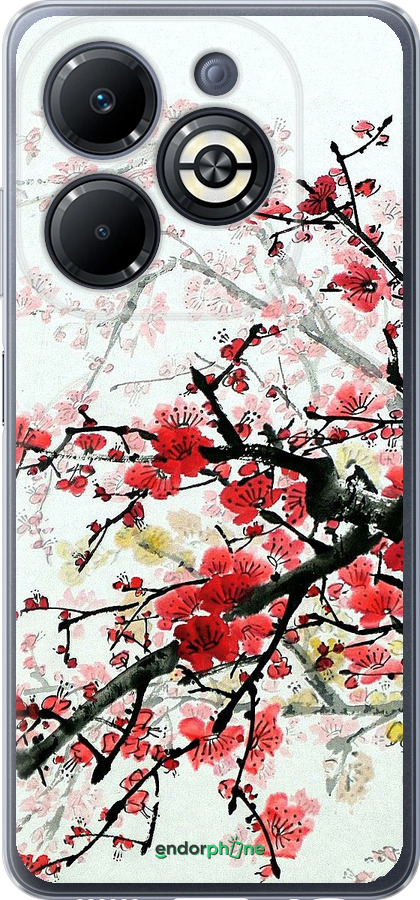 Силиконовый чехол Цветущий куст для Infinix Smart 8 Plus - 831u-3677 изображение 