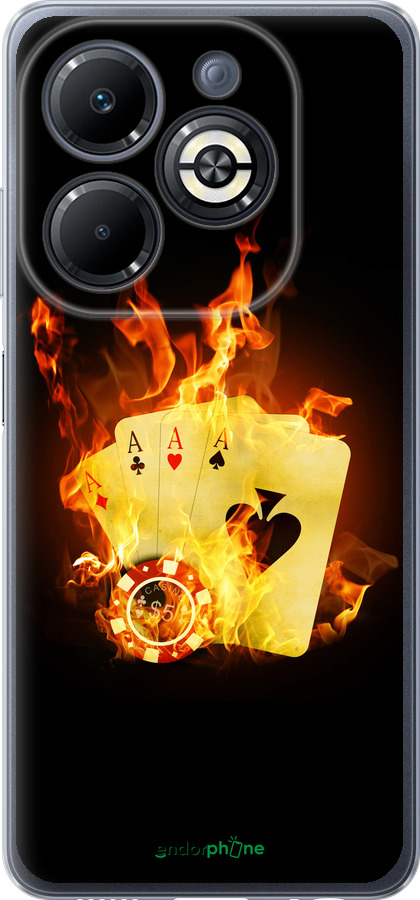 Силиконовый чехол Горящие карты для Infinix Smart 8 Plus - 839u-3677 изображение 