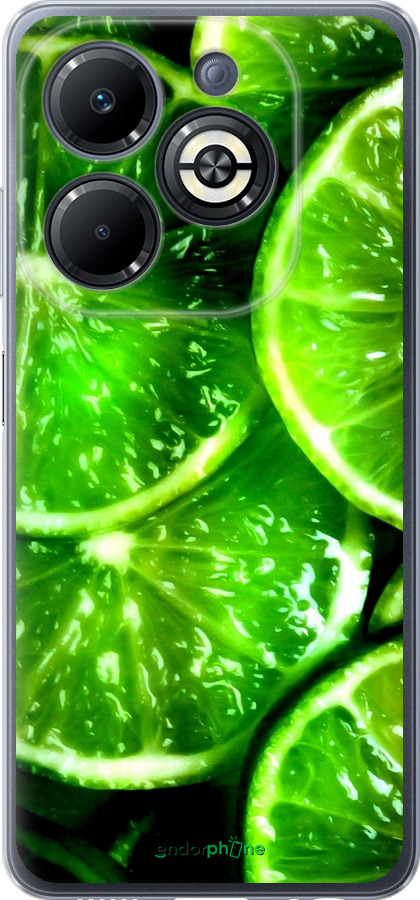 Силиконовый чехол Зелёные дольки лимона для Infinix Smart 8 Plus - 852u-3677 изображение 