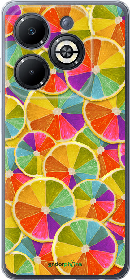 Силиконовый чехол Разноцветные дольки лимона для Infinix Smart 8 Plus - 861u-3677 изображение 