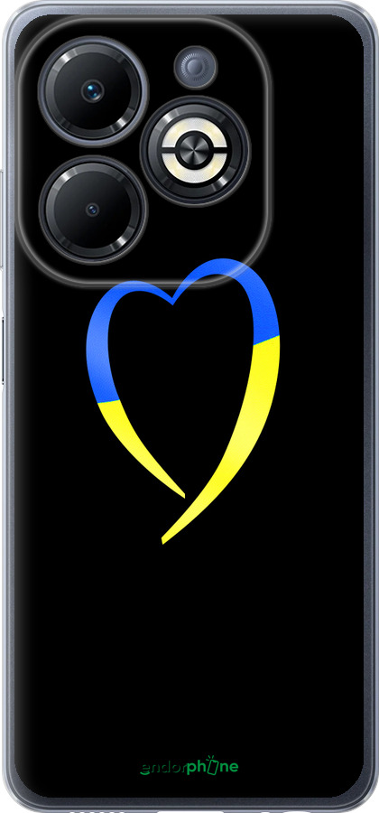 Силиконовый чехол Жёлто-голубое сердце для Infinix Smart 8 Plus - 885u-3677 изображение 