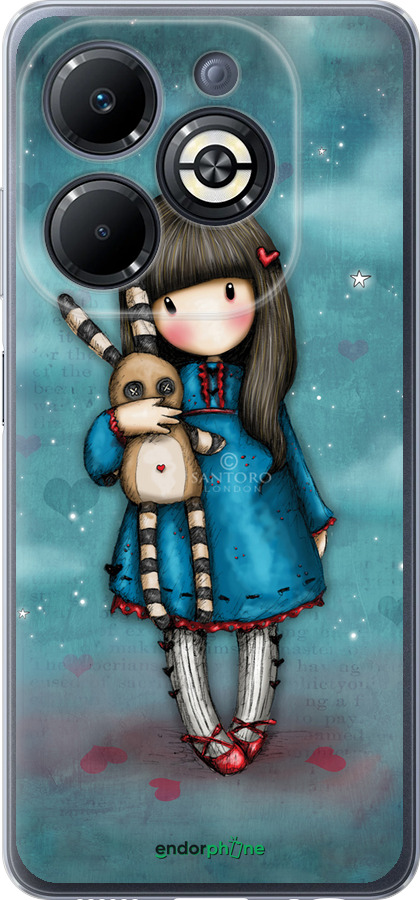 Силиконовый чехол Девочка с зайчиком для Infinix Smart 8 Plus - 915u-3677 изображение 