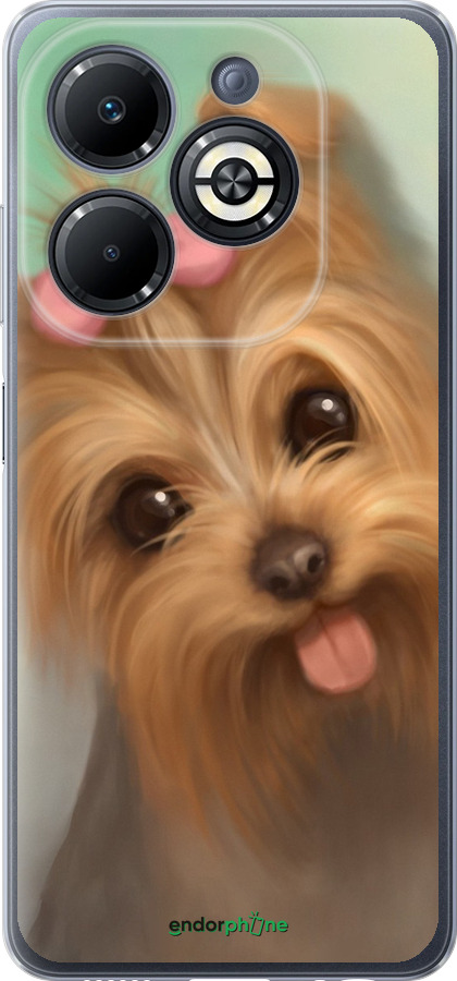 Силиконовый чехол Нарисованный йоркширский терьер для Infinix Smart 8 Plus - 928u-3677 изображение 