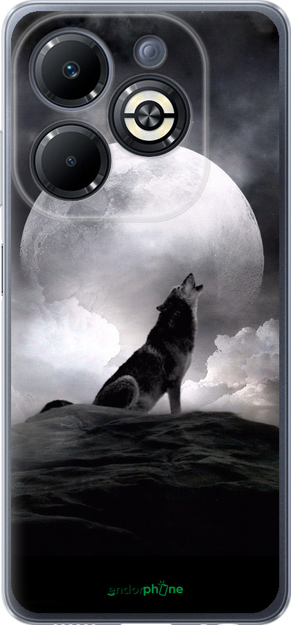 Силіконовий чехол Вовк, що виє для Infinix Smart 8 Plus - 934u-3677 изображение 