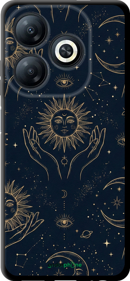 TPU чехол Celestial Harmony: Sun & Moon Gold Mystic Pattern для Tecno Spark 20c BG7n - 6778b-3627 изображение 
