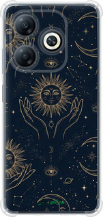 Силикон с усиленными углами чехол Celestial Harmony: Sun & Moon Gold Mystic Pattern для Tecno Spark 20 - 6778sp-3435 изображение 