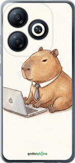 Силиконовый чехол 'Funny Capybara CEO Working' для Infinix Smart 8 изображение 1