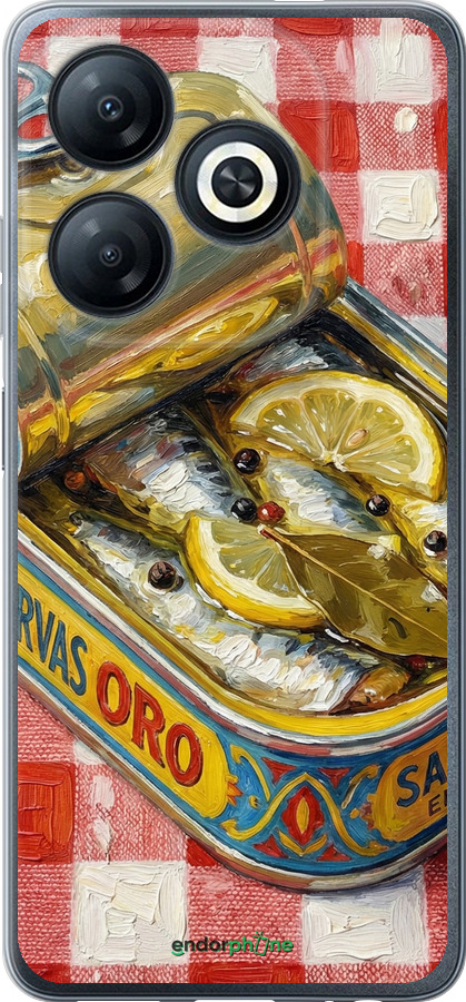 Силиконовый чехол Vintage Sardine Tin Phone для Tecno Spark 20 - 6772u-3435 изображение 
