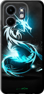 TPU чехол Бело-голубой огненный дракон для Infinix Smart 9 - 113b-3809 изображение 